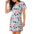 thumbnail image 2 of Fotbe Sport Items Bata de Dormir para Mujer con Estampado, Camisón de Algodón de Manga Corta, Ropa de Dormir Casual, 2 of 6