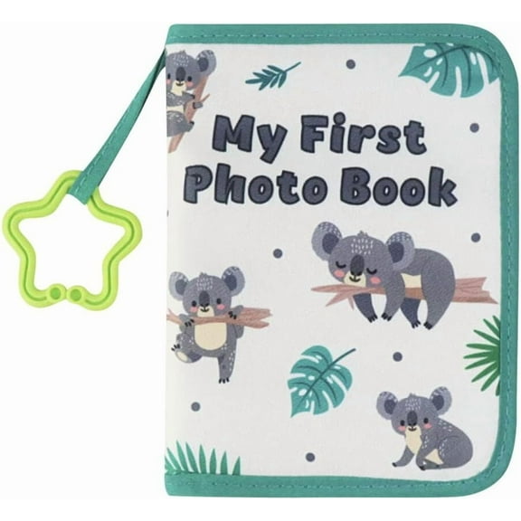 Baby Photo Album Baby Memory Book, Soft Cloth Photo Book First Year Memory Album Shower Gift for Newborn Toddler & Kids, Holds 4x6 Inch Photos (Koala)