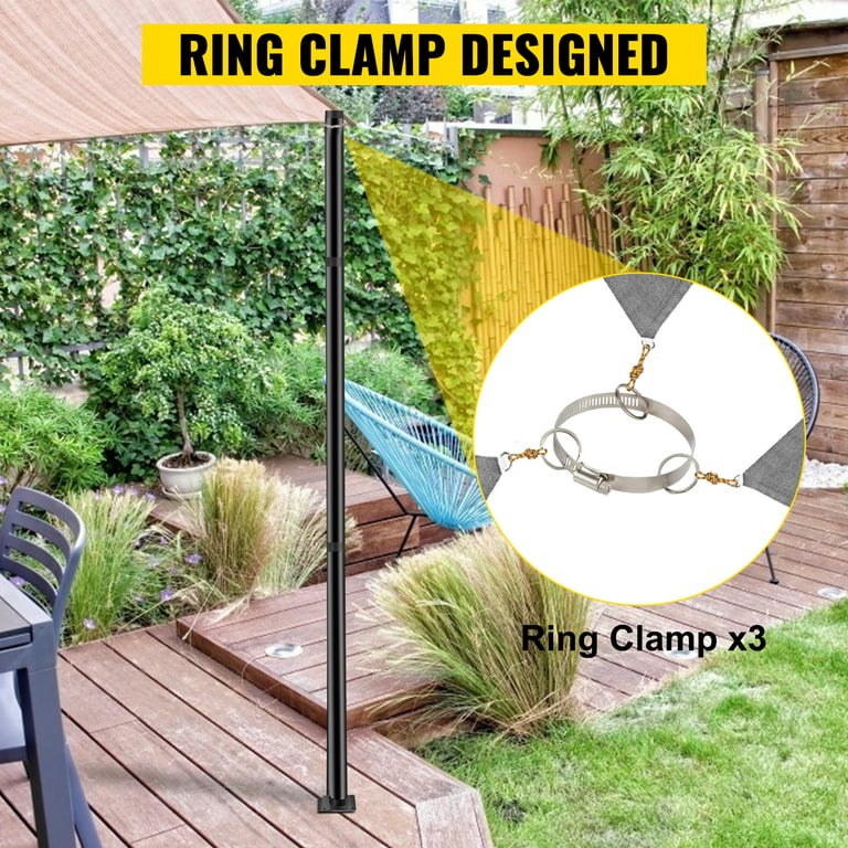 2 Inch 2-Way Adjustable Ring Clamp for Shade Sail Rod Support Pole (2  Clamps Included)