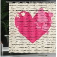 thumbnail image 4 of Ambesonne Antique Shower Curtain, Love Words Handwriting, 69"Wx84"L, Beige Magenta, 4 of 5