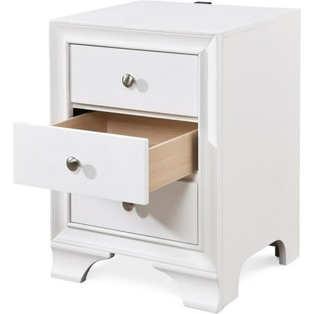 Click Decor - Edmond Traditional Wood 3-Drawer Night Stand - White