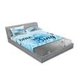 thumbnail image 2 of Ambesonne Saying Fitted Sheet & Pillow Sham Set, Come and Sing Message, Full, Pale Blue White, 2 of 2