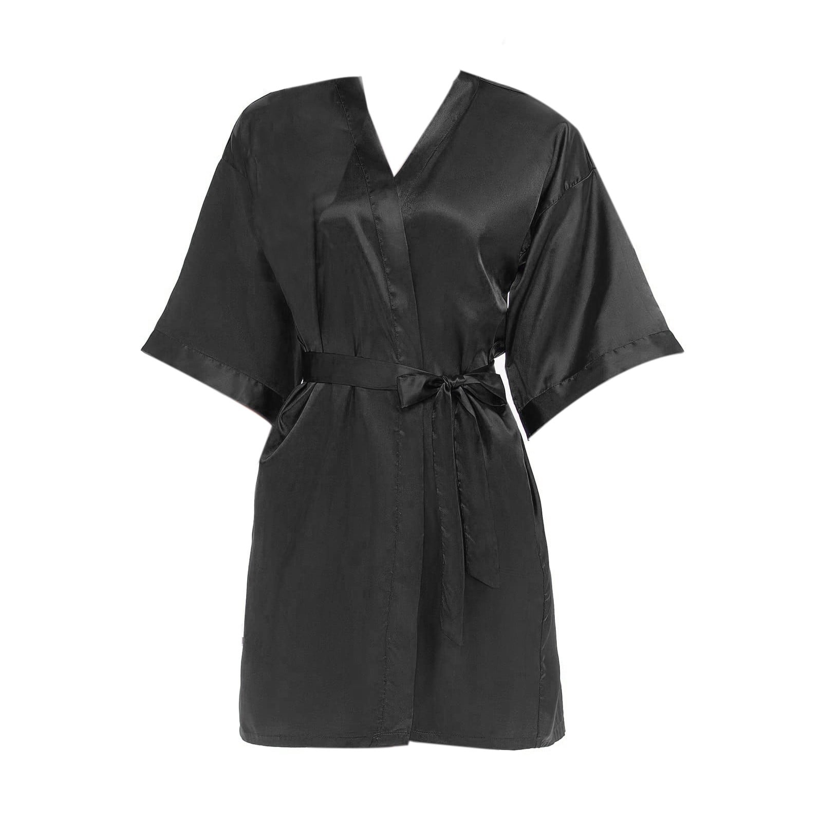 fvwitlyh Halter Pajamas Womens Lace Trim Kimono Robe Satin Short Bathrobe  Sleepwear Pajamas for Women plus Size Womens Lace Trim Kimono Robe Sexy  Short Bathrobe Sleepwear V Neck Silk Dressing Gown -