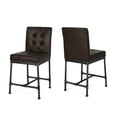 thumbnail image 2 of Dark Brown Upholstered Industrial Counter Stool (2) - Style, Metal Pipeline Stools ( Of 2) Upholstery, 2 of 7