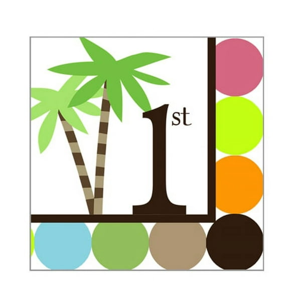 King of Jungle Dots Stripes Baby Shower Party Beverage Napkins - 1st Birthday