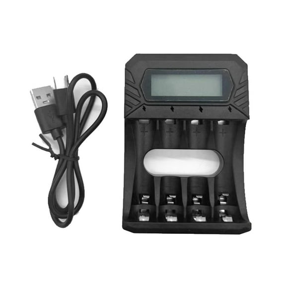 AOOOWER Intelligent 4-Slot Charger for 1.5V AA 3A Batteries LCD Screen Dock Base