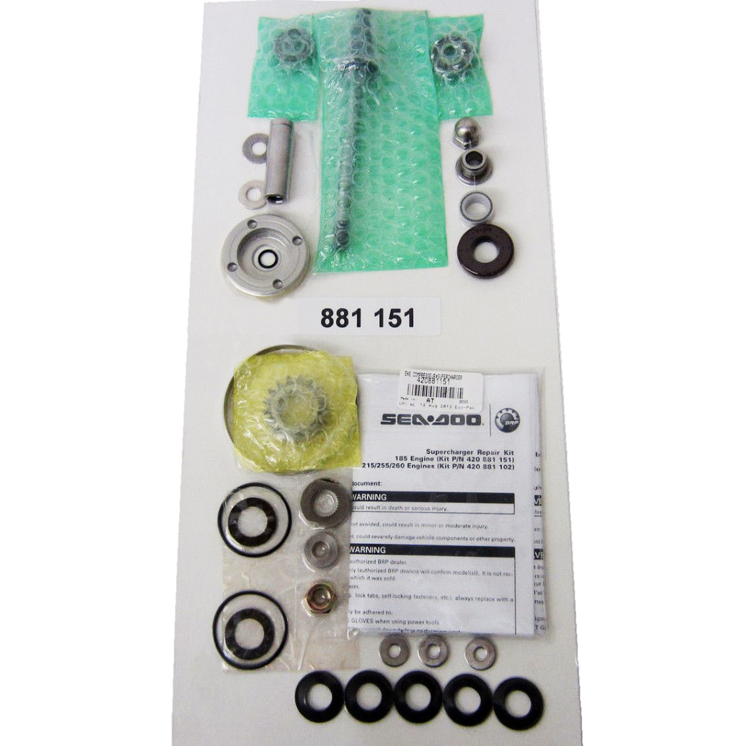 SeaDoo New OEM PWC SuperCharger Rebuild Kit 420881151 GTX 4Tec, LTD