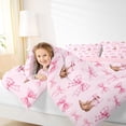 thumbnail image 3 of Erosebridal Cartoon Pink Bow Twin Comforter Sets For Bowtie Girl,Bowknot Bedding Set For Cowgirl, Reversible 2-Piece, 3 of 7