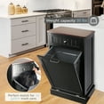 thumbnail image 2 of Tolead Wood Single Tilt Out Trash Cabinet with Hideaway Drawer, Coffee, Microwave, Kitchen,Black, 2 of 7