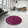 thumbnail image 4 of Ahgly Company Machine Washable Indoor Round Transitional Medium Violet Red Pink Area Rugs, 3' Round, 4 of 7