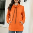 thumbnail image 2 of Vedolay Womens Fall Clothing 2023 V-Neck Pullover Sweaters Sweatshirt Casual Long Sleeve Knit Tops Orange,S, 2 of 5