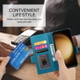 thumbnail image 2 of Compatible with Samsung Galaxy S23 Wallet Case, Classic PU Leather Flip Folio Case with Card Holders Kickstand [Shockproof TPU Inner Shell] Phone Cover for Samsung Galaxy S23, Blue, 2 of 7