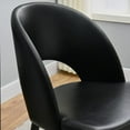 thumbnail image 6 of JESONVID Set of 4 Faux Leather Upholstered Armless Dining Chairs, Accent Leisure Chair Modern Dining Room Desk Side Chair Set with Round Metal Legs for Home Kitchen Bedroom Living Room, Black, 6 of 7