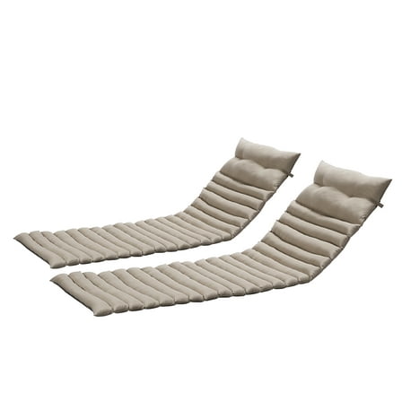 2PCS Set Outdoor Lounge Chair Cushion Replacement Patio Funiture Seat Cushion Chaise Lounge Cushion-
