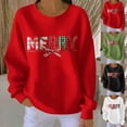 thumbnail image 1 of Yteetum Chandails en Molleton de Noël pour Femmes, Col Rond, Tricot Côtelé, Chandail Sans Capuche, Imprimé Graphique, Manches Longues, 1 of 4