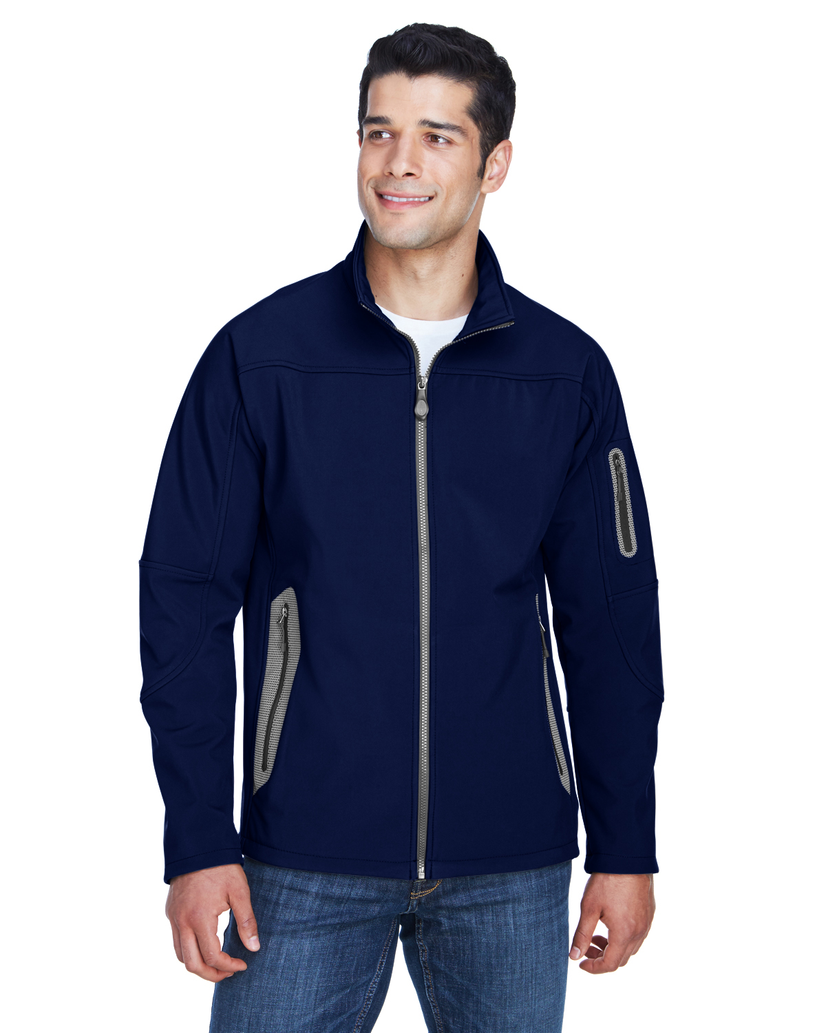 Men's Three-Layer Fleece Bonded Soft Shell Technical Jacket - CLASSIC NAVY - S - image 1 of 3