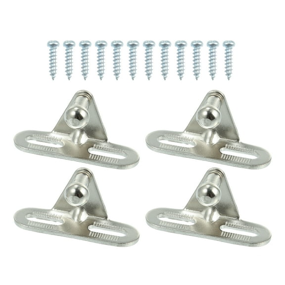 Unique Bargains Car Auto Gas Spring Mounting Bracket 10mm Ball Stud Bracket with 12 Screws Silver Tone Set of 4