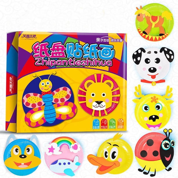 Kit De Arte De Platos De Papel Para Niños Diy Animal Plate Craft Party Kit De Suministros De Actividades Creativas Juguetes De Educación Temprana Regalos Para Niños Niñas Yuarrent FN007138-01