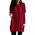 thumbnail image 3 of IMENGL Long Sleeve Tops for Womens Basic Cotton Short Neck Summer Color Soft Stretchy Pullover with Pockets Loose Casual Women Long Sleeve Shirt,M-XXXXXL, 3 of 6