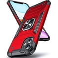 thumbnail image 1 of ORUYROP Design pour Étui iPhone 11, Étui de Téléphone Robuste Antichoc de Qualité Militaire avec Support Rotatif en Métal à 360° (Support Magnétique) Compatible avec iPhone 11 6.1, Rouge, 1 of 7