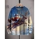 thumbnail image 3 of Suéter feo informal unisex de invierno con impresión 3D, diseño de árbol de Navidad, Papá Noel, copo de nieve, alce y gato, 3 of 5