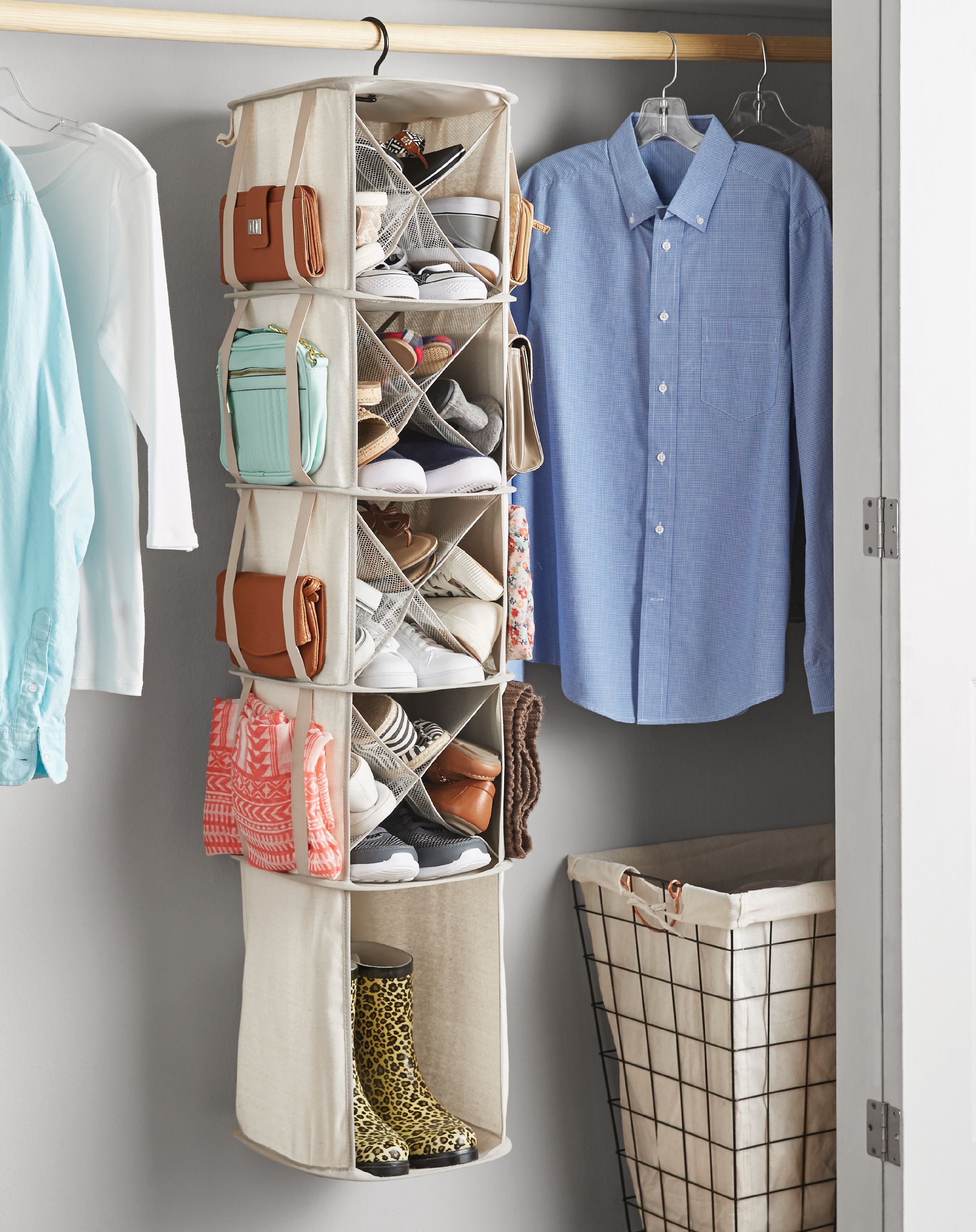 Mainstays 5Tier/16Pair Shoe Canvas Carousel Organizer