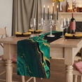 thumbnail image 2 of Green Marble 72 Inch Table Runner, Gold Abstract Vintage Modern Ombre Art Farmhouse Dresser Scarf Cotton & Linen Tablerunner for Dining/Kitchen Island/Holiday Party Décor 13" x 72", 2 of 9