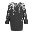 thumbnail image 5 of Gray Women's Long Sleeve T-shirt, 3/4 Sleeve Tops For Women Summer Notched V Neck Plain T Shirts Casual Cute Three Quarter Length Blouses L, 5 of 5