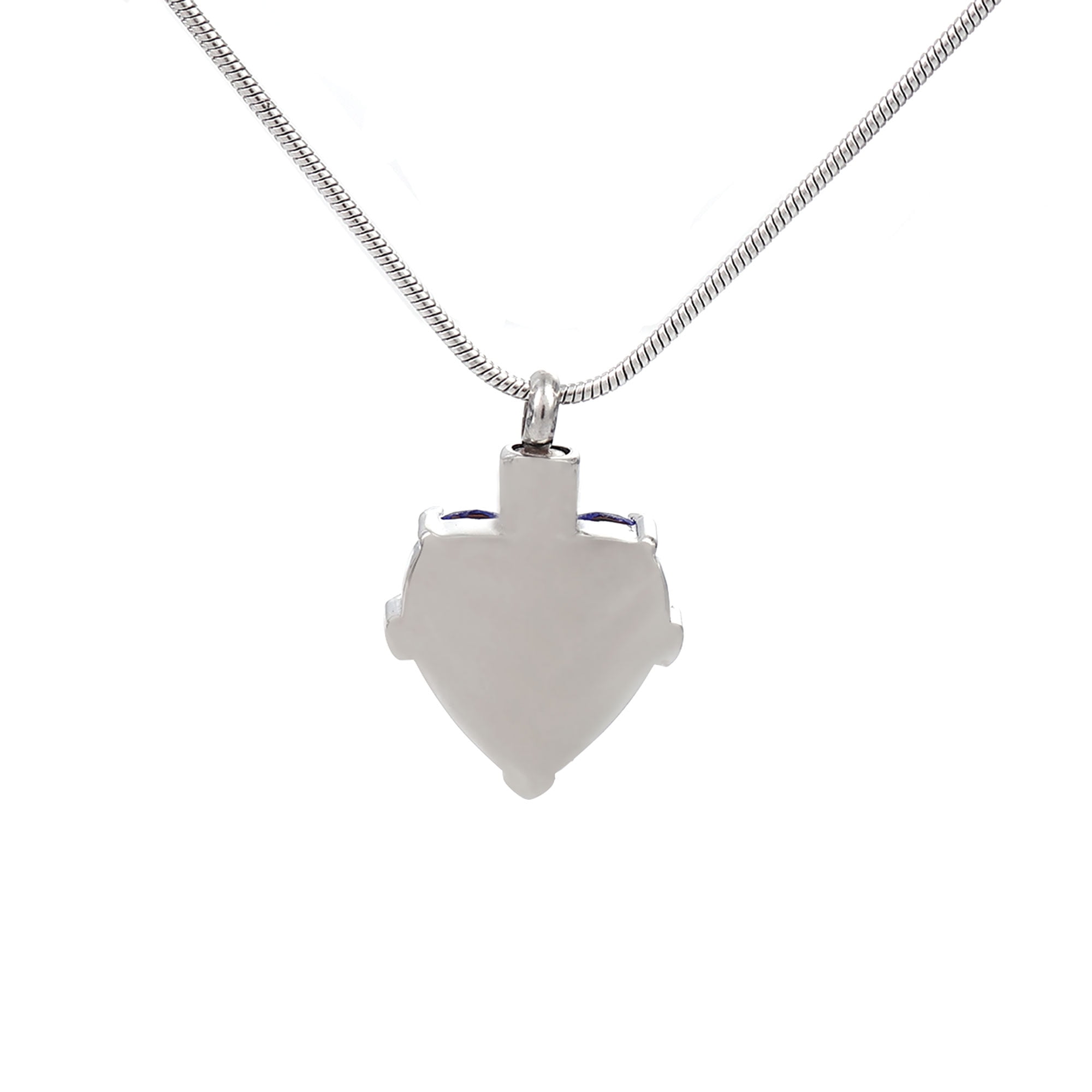 Women's Blue "Always in My Heart" Rhinsestone Heart Cremation Urn Necklace for Ashes Funeral Remembrance Urn Jewelry Memorial Pendant with Free Fill Kit and Gift Box