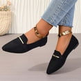 thumbnail image 5 of Domzle Women's Pointy Toe Loafer Flat Comfortable Faux Suede Work Shoes,Cute Penny Loafer Slip On Ballet Flat Black, 5 of 10