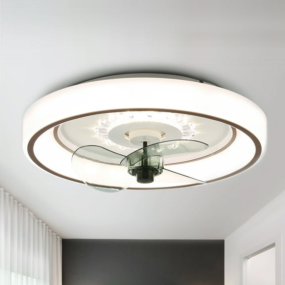 Oaks Aura 19 inch Smart App Remote Dual Control Low Profile Ceiling Fan with Light
