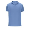 thumbnail image 3 of DDAPJ pyju Solid Color Polos for Men Business Casual Short Sleeve V Neck Lapel Collar Shirt Lightweight Moisture Wicking Golf Tennis Shirts Lightning Sales of Today Blue XL, 3 of 6