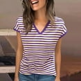 thumbnail image 2 of Women's V-Neck Sleeveless Tee - Breathable Striped Summer Top, Plus Size Loose Fit (XL-8XL, 10 Colors) | Yubnlvae (Purple | 5XL), 2 of 8