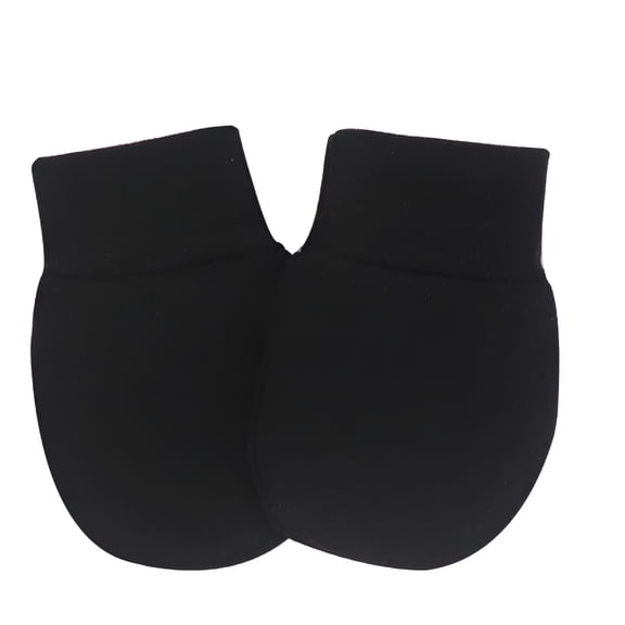 TELOLY Black Gloves Mittens Newborn Baby Mittens Infant Toddler Gloves No Scratch Mittens Unisex Cotton Gloves for 0-6 Months Baby Boys Girls