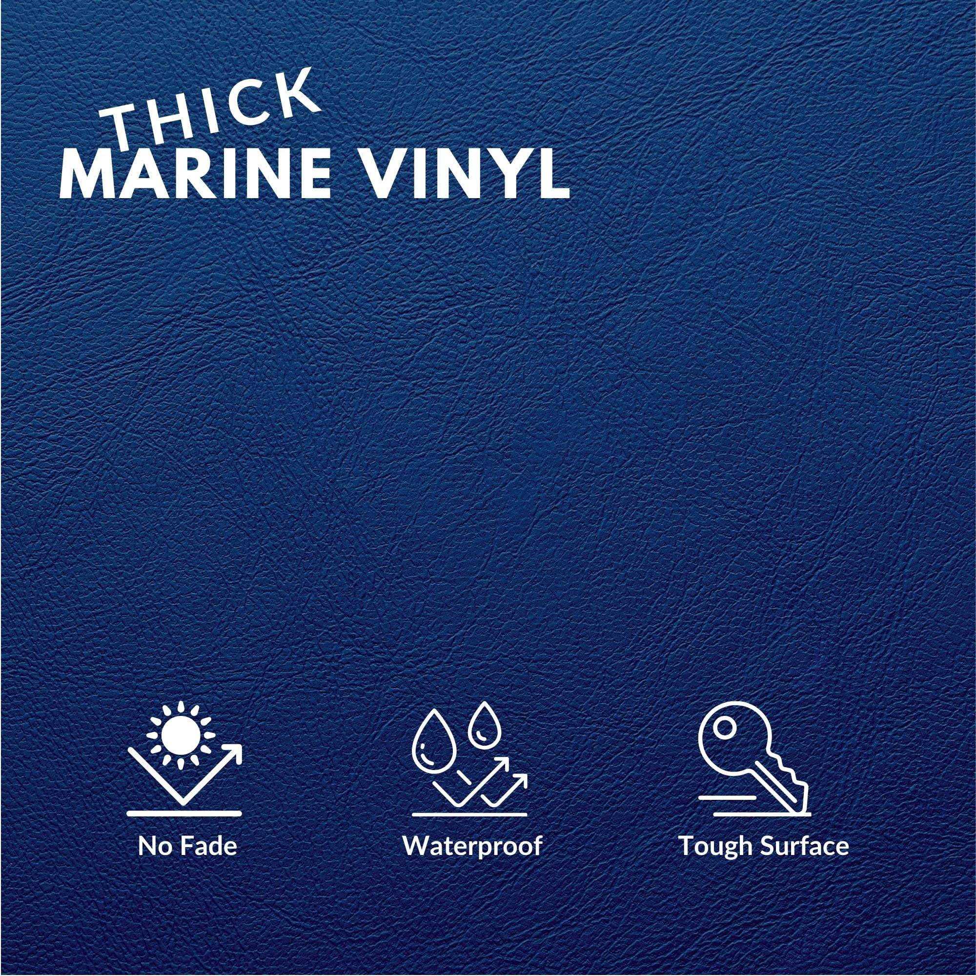 Marine Vinyl Fabric, Upholstery Faux Leather, Outdoor Boat Automotive, DIY and Crafting Pleather - Cut by The Yard (Blue)