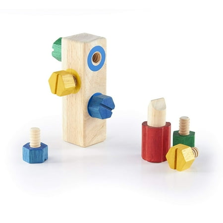 Motor Game - Screw Block - Kids Multi-Color Matching Game, Classic Toddler Memory and Sensory Skills Development Toy, Wooden matching game to reinforce motor skills with pretend play.., By Guidecraft