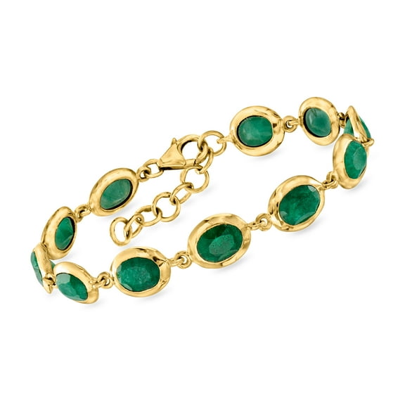 Ross-Simons 14.00 ct. t.w. Emerald Bracelet in 18kt Gold Over Sterling, Women's, Adult
