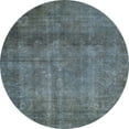 thumbnail image 1 of Ahgly Company Machine Washable Indoor Round Abstract Light Slate Gray Area Rugs, 3' Round, 1 of 7