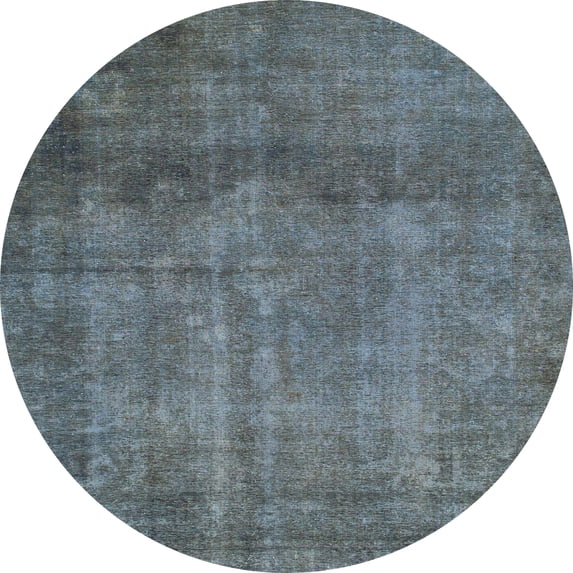 Ahgly Company Machine Washable Indoor Round Abstract Light Slate Gray Area Rugs, 3' Round