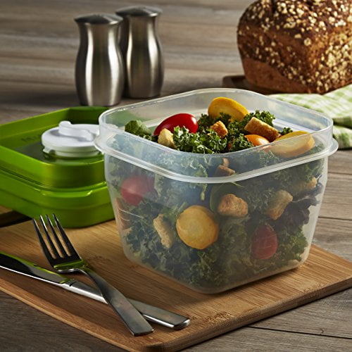 Fit & Fresh Salad Shaker Reusable Plastic Container with Dressing