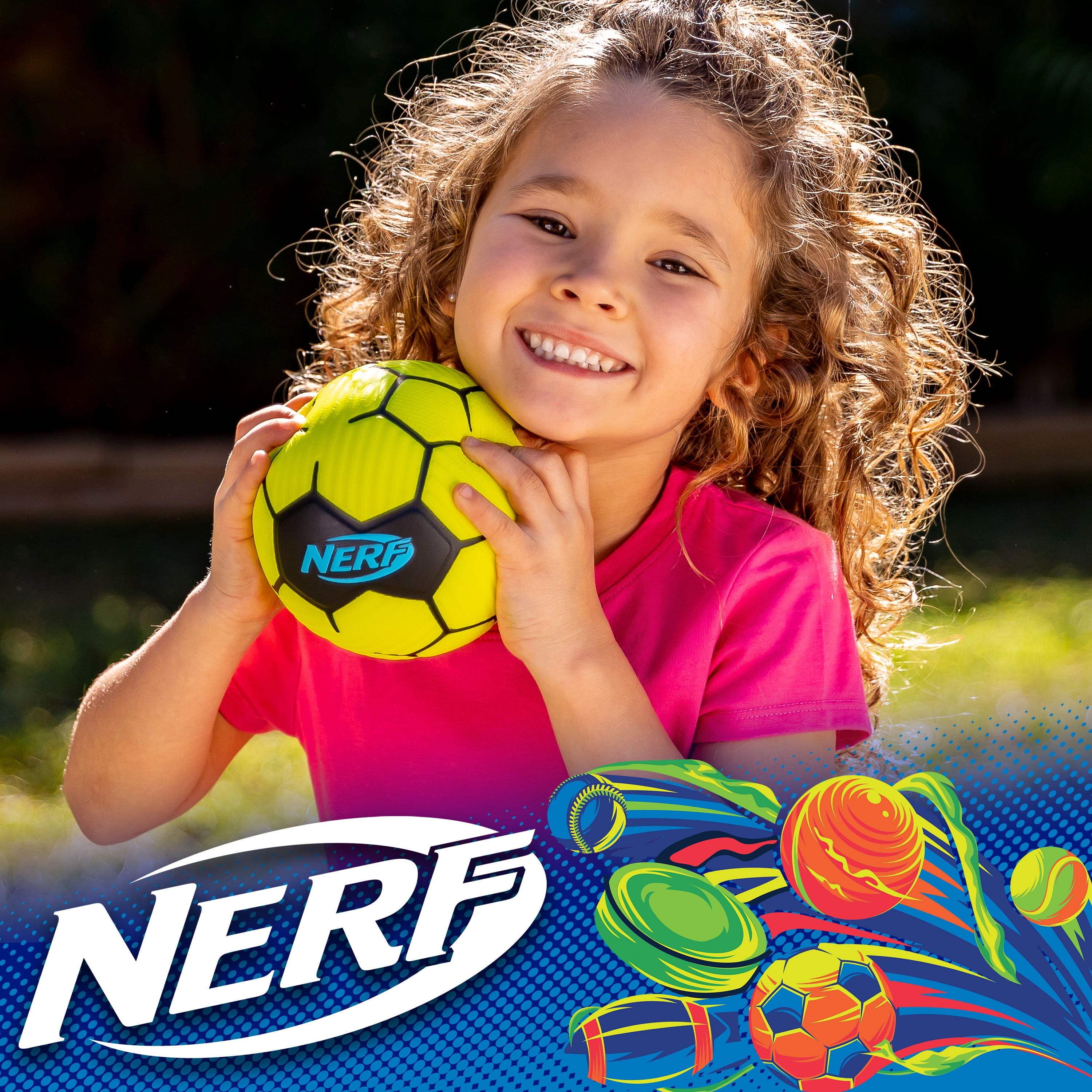 (3 pack) Nerf 5" Foam Soccer Ball - Soft Soccer Ball - Green- Multicolor - Nerf Soccer  - 1 Ball