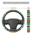 thumbnail image 3 of Renewold Southwest American Tribal Teal Car Steering Wheel Cover Universal 15 Inch Non-slip Comfortable Stretch Auto Steering Wheel Cover Auto Accessory Decoration, 3 of 6