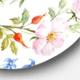thumbnail image 3 of Designart 'Vibrant Summer Wildflowers On White I' Traditional Circle Metal Wall Art 29x29 - Disc of 29, 3 of 5