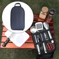 thumbnail image 2 of Camping Utensil Bag Kitchen Utensil Organizer Travel Bag Cookware Pouch Camping Utensils Organizer Carry Bag for Picnics Cutlery Set Kitchen No Pattern Blue, 2 of 10