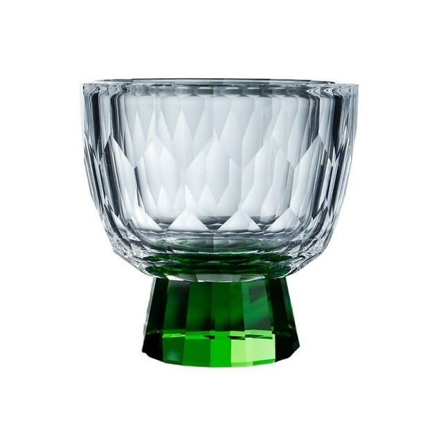 Small Clear Glass Tea Cups with Colorful Footed, Diamond Embossed Tea Tasting Cup Shot Glasses, 1.7oz/50ml