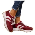 thumbnail image 1 of Pandaie Espadrilles de Mode pour Femmes Tendance à Tige Basse Classiques Rétro Chaussures Décontractées pour Dames Antidérapantes Confortables pour Course et Marche avec Soutien de la Voûte Plantaire Rouge Taille 8, 1 of 8