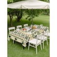 thumbnail image 3 of Outdoor Tablecloth with Umbrella Hole and Zipper, Beige Green Boho Rectangle Table Cloth 60x102 Inch Waterproof Tablecloth, Vintage Ethnic Tribe Abstract Art Picnic Table Cover for Patio Camping, 3 of 7