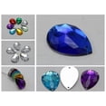 thumbnail image 2 of EOEMY 50 Flatback Acrylic Sewing Rhinestone Teardrop Sew On Beads 18X25mm-Clear, 2 of 7