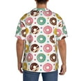 thumbnail image 5 of Vsdgher Colorful Donuts Print Men's Wrinkle Free Untucked Cuban Shirt Business Casual Button Down Shirts Short Sleeve Shirt, 5 of 7