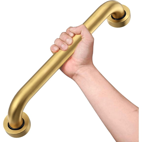 Shower Grab Bar,16 Inch Anti Slip Brushed Gold Stainless Steel Grab Bars for Bathtubs and Showers, Bathroom Grab Bar,Safety Shower Handle,Handicap Elderly Injury Senior Assist Bath Handle